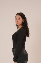 Black Wide Neck Long Sleeve